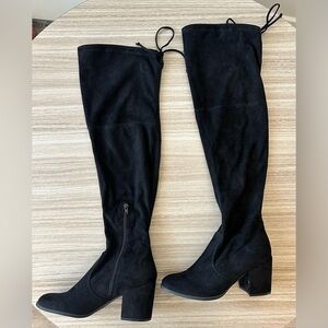 Over The Knee Black Suede Boots